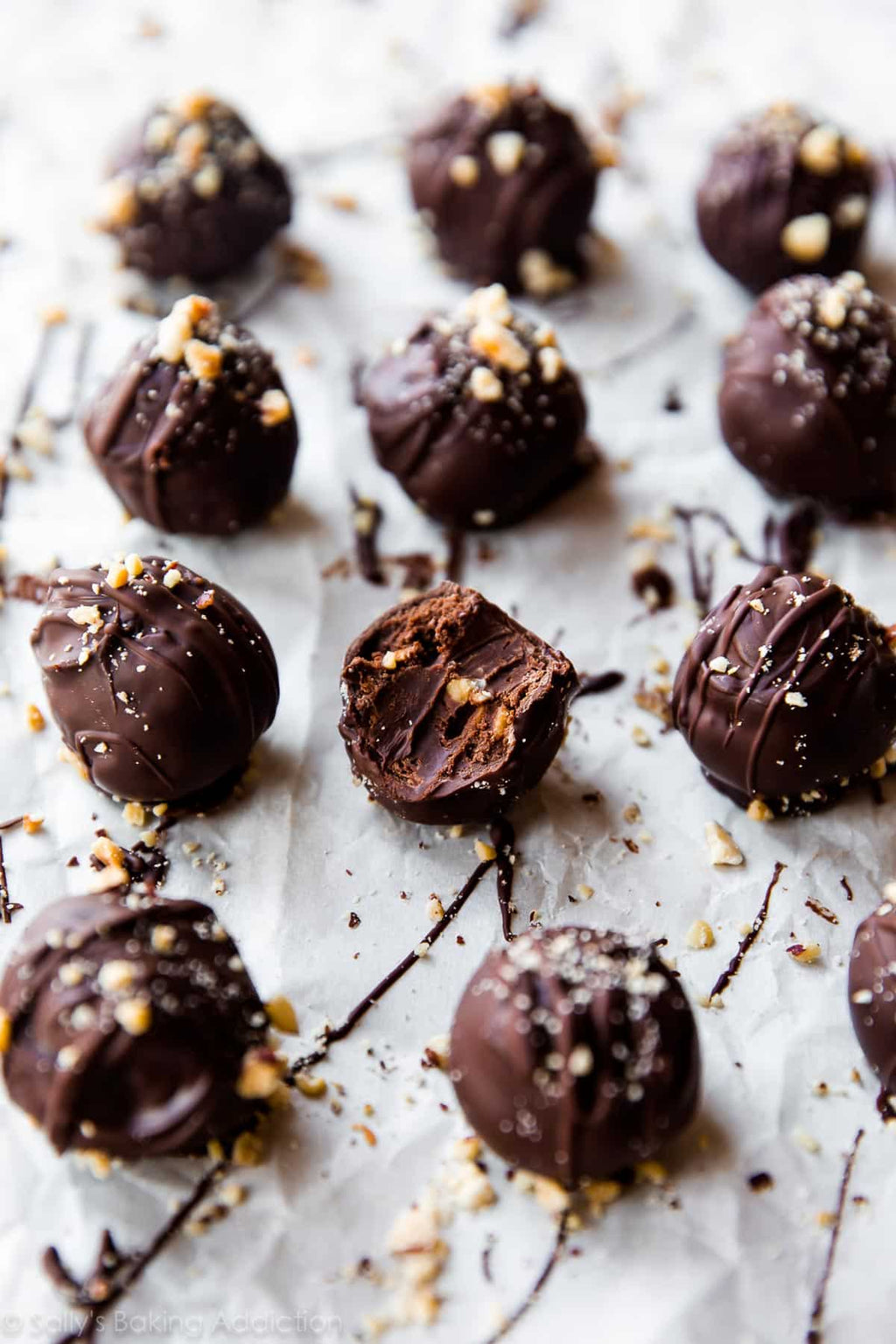 Homemade hand rolled chocolate truffles