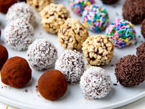 Homemade hand rolled chocolate truffles